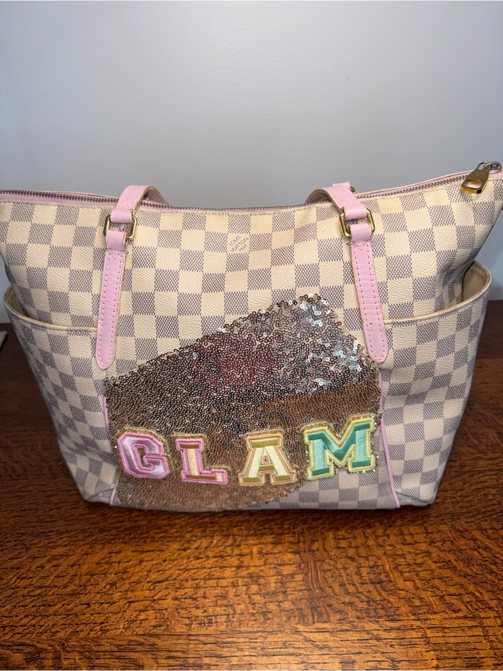 Louis Vuitton Totally MM Damier Azur Custom Tote w/COA